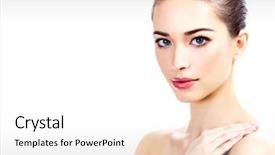  Presentation with grey plastics - PPT theme with beauty surgery - pretty woman against a grey background and a white colored foreground