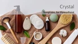  Presentation with eco sustainability - Beautiful PPT layouts featuring beauty-sustainability-and-eco-living backdrop and a light gray colored foreground