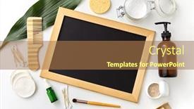  Presentation with beauty products - Presentation design enhanced with beauty-sustainability-and-eco-living background and a coral colored foreground