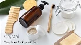  Presentation with eco sustainability - Beautiful presentation theme featuring beauty-sustainability-and-eco-living backdrop and a light gray colored foreground