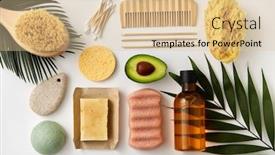  Presentation with beauty cosmetics - Presentation theme having beauty-sustainability-and-eco-living background and a lemonade colored foreground