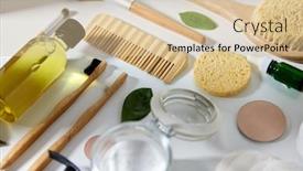  Presentation with beauty products - Presentation with beauty-sustainability-and-eco-living background and a lemonade colored foreground