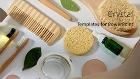  Presentation with natural products - Slides enhanced with beauty-sustainability-and-eco-living background and a coral colored foreground