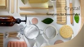  Presentation with beauty products - Presentation theme enhanced with beauty-sustainability-and-eco-living background and a coral colored foreground