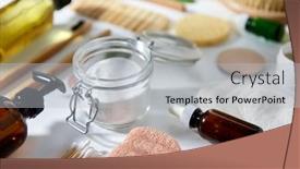  Presentation with natural products - Beautiful presentation theme featuring beauty-sustainability-and-eco-living backdrop and a light gray colored foreground