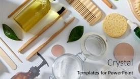  Presentation with eco sustainability - Presentation design enhanced with beauty-sustainability-and-eco-living background and a light gray colored foreground