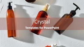  Presentation with beauty products - Presentation design enhanced with beauty-sustainability-and-eco-living background and a tawny brown colored foreground