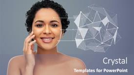  Presentation with african beauty - Audience pleasing slide deck consisting of beauty-technology-and-people-concept backdrop and a gray colored foreground