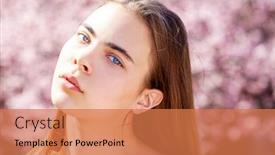  Presentation with pink beauty - Presentation having beauty-teen-girl-posing-near background and a coral colored foreground