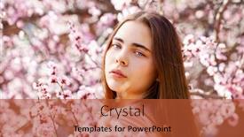  Presentation with pink beauty - Cool new presentation theme with beauty-teen-girl-posing-near backdrop and a red colored foreground