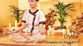  Presentation with massage therapy - Amazing slides having beauty therapy - bamboo massage at spa backdrop and a yellow colored foreground