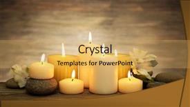  Presentation with stones - Slide set featuring beauty therapy - beautiful composition with candles background and a yellow colored foreground
