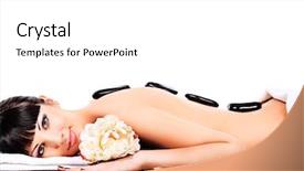  Presentation with salon and spa - Cool new presentation design with beauty therapy - beautiful woman relaxing backdrop and a  colored foreground