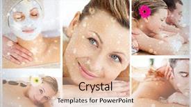  Presentation with collage of diversity people - Beautiful presentation theme featuring beauty therapy - collage of young people having backdrop and a lemonade colored foreground