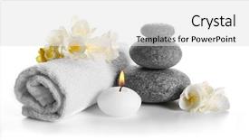  Presentation with spa - Colorful theme enhanced with beauty therapy - spa still life with pebbles backdrop and a light gray colored foreground