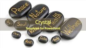  Presentation with stones - Presentation theme consisting of beauty therapy - spa stones isolated on white background and a tawny brown colored foreground