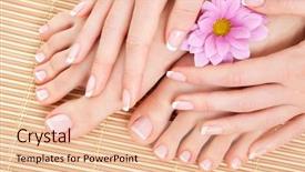  Presentation with psychiatric care - PPT theme consisting of beauty therapy manicure pedicure - care for beautiful woman legs background and a lemonade colored foreground