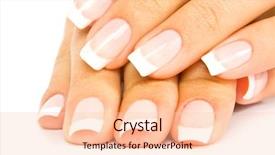 Presentation with nails - Colorful PPT theme enhanced with beauty therapy manicure pedicure - care for sensuality woman nails backdrop and a lemonade colored foreground