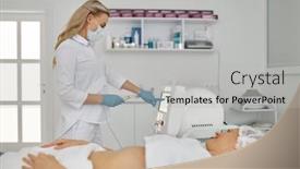  Presentation with dermatology - Slide set consisting of beauty-treatment-at-professional-dermatology background and a light gray colored foreground