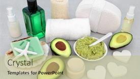  Presentation with anti ageing - Audience pleasing presentation theme consisting of beauty-treatment-for-skincare backdrop and a mint green colored foreground