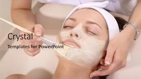  Presentation with treatment - PPT theme consisting of beauty treatment background and a  colored foreground