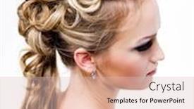  Presentation with white wedding - Slide deck consisting of beautiful hair - beauty wedding ringlet hairstyle profile background and a lemonade colored foreground