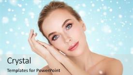  Presentation with winter blue - Presentation design featuring hands over blue background background and a lemonade colored foreground