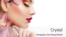  Presentation with flower woman - Slides having beauty woman beautiful model girl background and a sky blue colored foreground