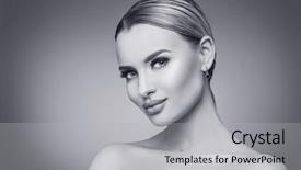  Presentation with black youth - Presentation design enhanced with beauty woman black and white background and a  colored foreground