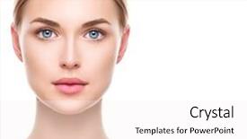  Presentation with beautiful skin - Cool new PPT theme with beauty woman face portrait beautiful backdrop and a white colored foreground