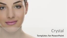  Presentation with beauty - Slide deck enhanced with beauty-woman-face and a Sky Blue colored foreground