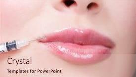  Presentation with botox - Slide set featuring beauty woman giving botox injections background and a lemonade colored foreground