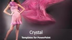  Presentation with pink beauty - Beautiful PPT theme featuring beauty woman in pink dress backdrop and a  colored foreground