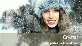  Presentation with scenery - PPT layouts consisting of beauty woman in the winter background and a gray colored foreground