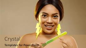  Presentation with african beauty - Slide set featuring beauty-woman-takes-care background and a yellow colored foreground