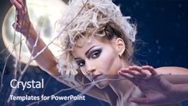  Presentation with new season - Amazing slide deck having beauty woman under moon backdrop and a  colored foreground