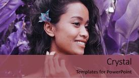  Presentation with indian woman face beauty - PPT theme with babe - closeup portrait of beauty woman background and a violet colored foreground