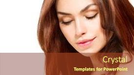  Presentation with beautiful skin - Slide deck featuring beauty woman with healthy hair beautiful young female portrait isolated on white background healthcare perfect skin background and a tawny brown colored foreground