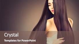  Presentation with nail salon - Theme consisting of beautiful long hair beauty woman background and a violet colored foreground