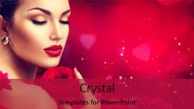  Presentation with nails manicure - Audience pleasing slides consisting of beauty woman with red rose backdrop and a crimson colored foreground