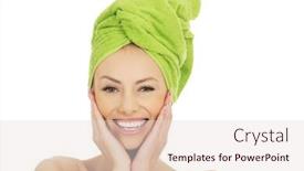  Presentation with turban - Presentation theme consisting of beauty woman with turban towel background and a lemonade colored foreground