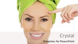  Presentation with turban - PPT theme consisting of beauty woman with turban towel background and a lemonade colored foreground