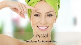  Presentation with turban - Audience pleasing PPT theme consisting of beauty woman with turban towel backdrop and a coral colored foreground