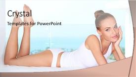  Presentation with bed - Amazing presentation having beauty women - beautiful woman lying on white backdrop and a white colored foreground