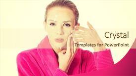  Presentation with facial - Slide set consisting of beauty women getting facial mask background and a cream colored foreground