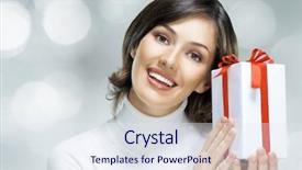  Presentation with christmas girl - Presentation design having beauty young girl with christmas background and a sky blue colored foreground