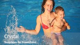  Presentation with dental mother and child - Slides enhanced with beautyfull - mother with the child background and a teal colored foreground