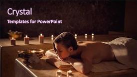  Presentation with young sing woman singing young - Beautiful theme featuring beauyiful young woman in spa backdrop and a wine colored foreground