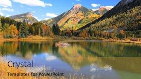  Presentation with marble - Slide set having beaver-lake-landscape-near-marble background and a gold colored foreground