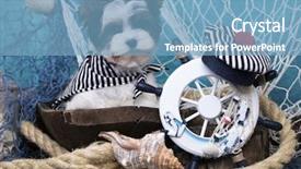  Presentation with decor - Slides having beaver terrier puppy and sea background and a light blue colored foreground